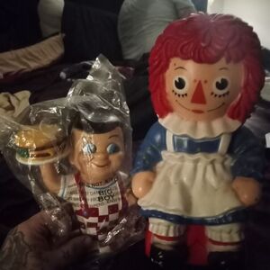 Vintage Raggedy Ann and Big Boy Figurines
